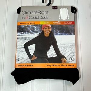 Cuddl Duds Women's Size XXL Black Long Sleeve Mock Neck Top